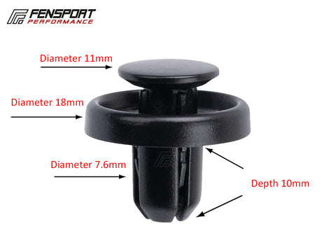 Clip - Push Type - 18 x 7.6mm - GR86, GT86 & BRZ