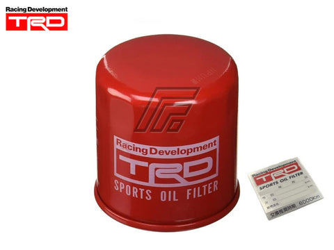 Red TRD sports oil filter for 3S-GTE, 1ZZ, 2ZZ engines